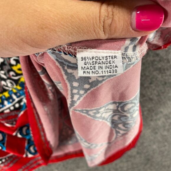 5/$45 Lapogee Dress Women M Medium Blue Geometric Shift Short 3/4 Sleeve - Picture 6 of 9